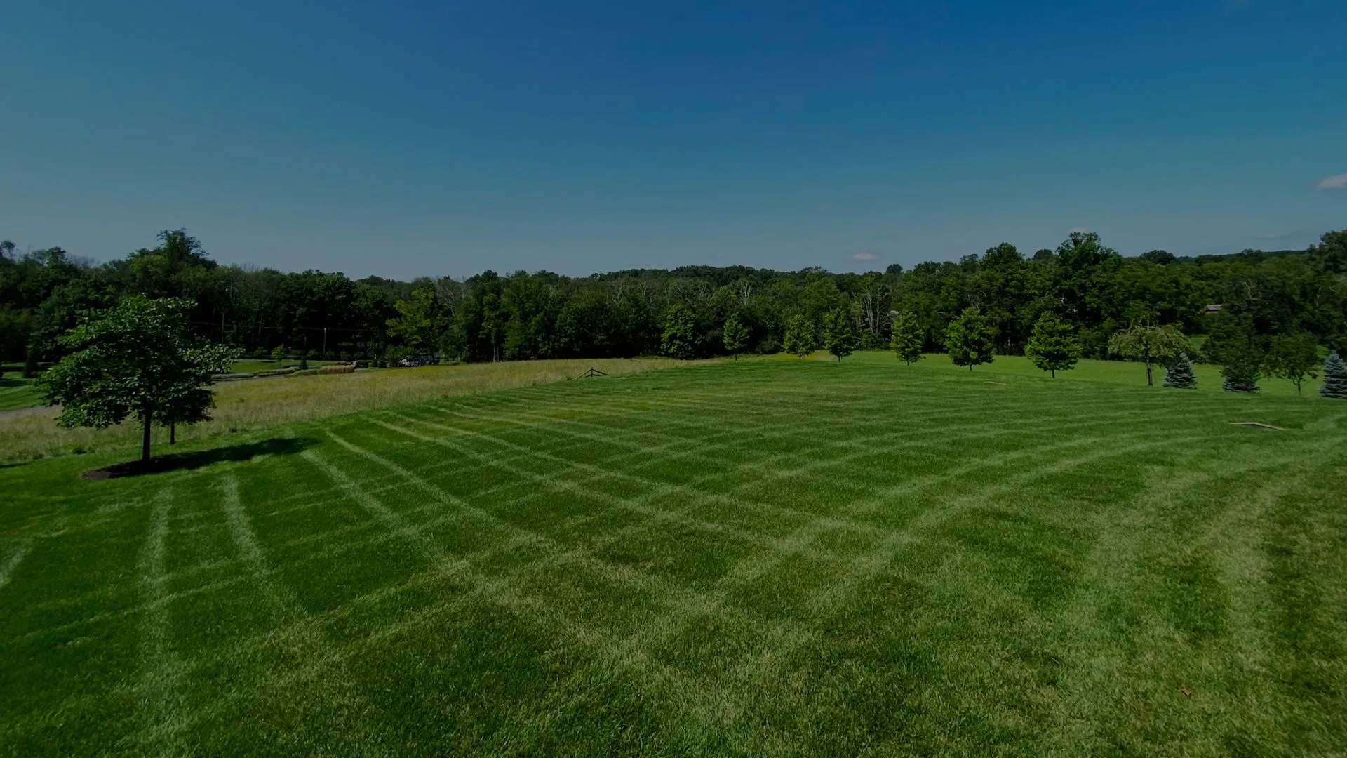 Lawn mowed by Green Grass with added pattern in Telford, PA.